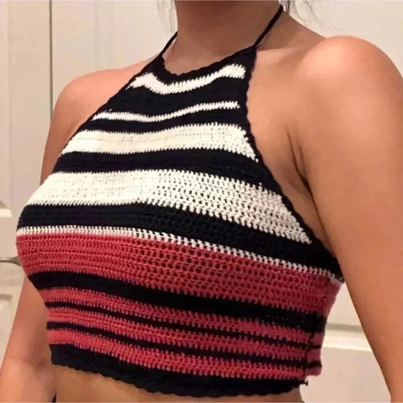 Rue21 Tops - Rue 21 Knit Crochet Halter Top / Small